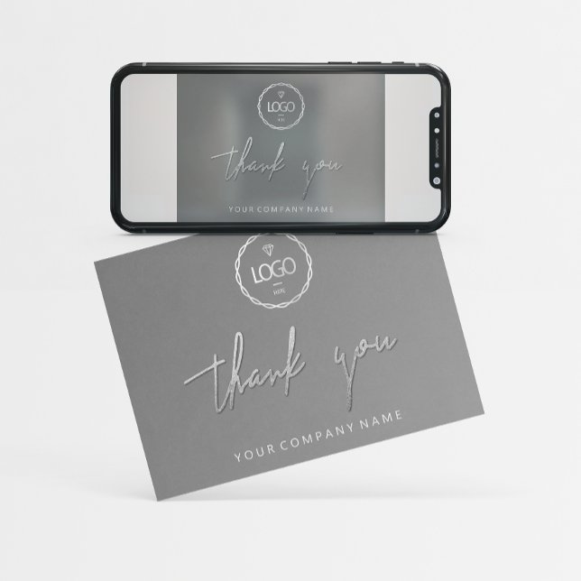 Thank You Script Business  Insert Card Logo Gray (Creator Uploaded)