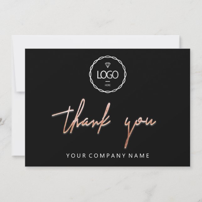 Thank You Script Business  Insert Card Logo Logo (Front)