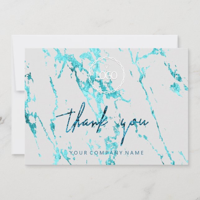 Thank You Script Business  Insert  Logo BlueMarble Invitation (Front)