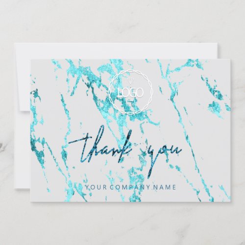 Thank You Script Business  Insert  Logo BlueMarble Invitation