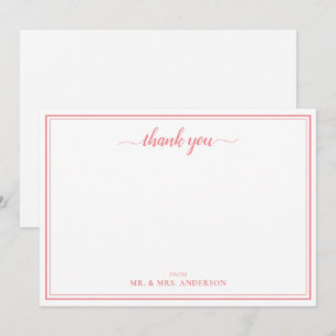 Thank You Script Calligraphy Wedding  Note Card