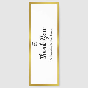Thank You Script Elegant Black White Gold Business Bookmarks