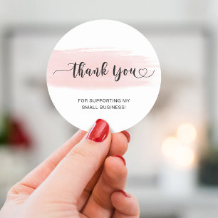 Thank You Script Elegant Small Business Classic Round Sticker