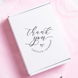 Thank You Script Heart Baked Goods Bakery Business Rubber Stamp