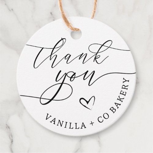 Thank You Script Heart Baked Goods Business  Favor Tags