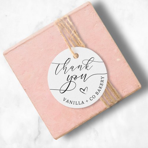 Thank You Script Heart Baked Goods Business  Favor Tags