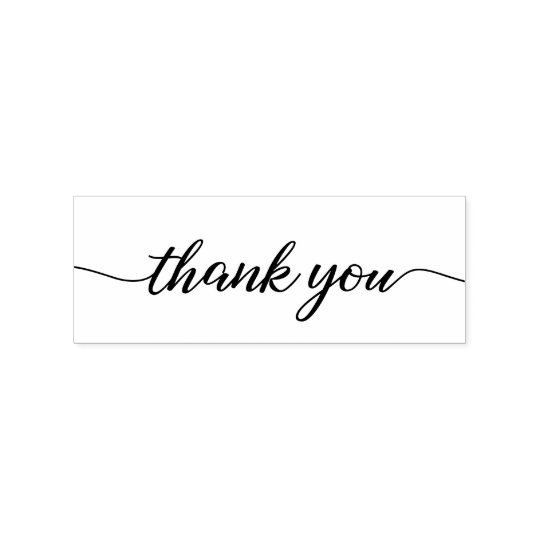 Thank you script, modern and elegant rubber stamp | Zazzle.com