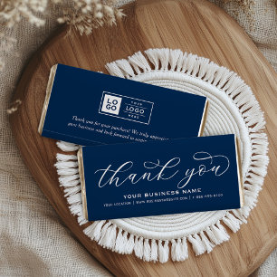 Thank You Script Navy Small Business Hershey Bar Favors