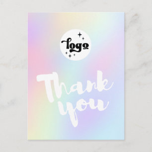 thank you script on pastel colors background postcard