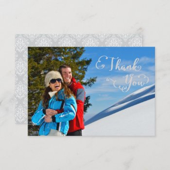 Thank You  Script Photo  - 3x5 Thank You Invitation by Midesigns55555 at Zazzle