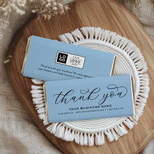 Thank You Script Sky Blue Business Hershey Bar Favors