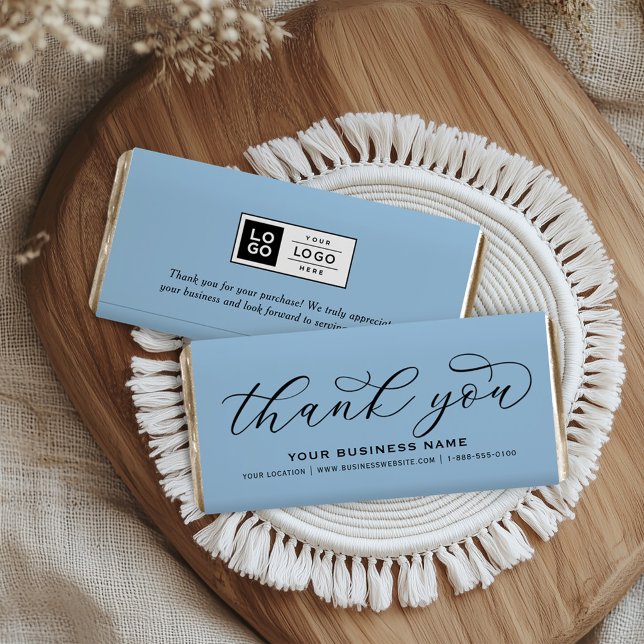 Thank You Script Sky Blue Business Hershey Bar Favors (Creator Uploaded)