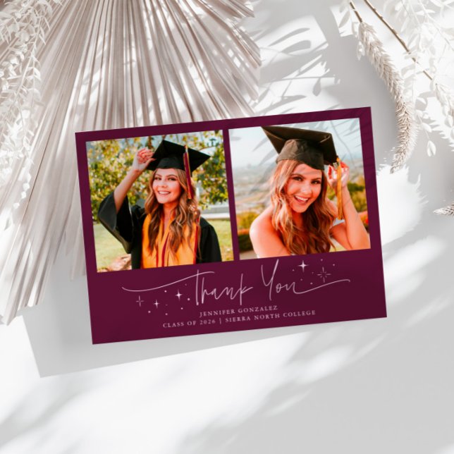 Thank You Script Stars Cranberry Grad Multi Photo Announcement (Creator Uploaded)