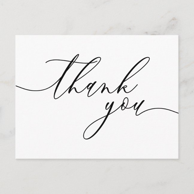 Thank You Script Text Clean Custom Photo Postcard