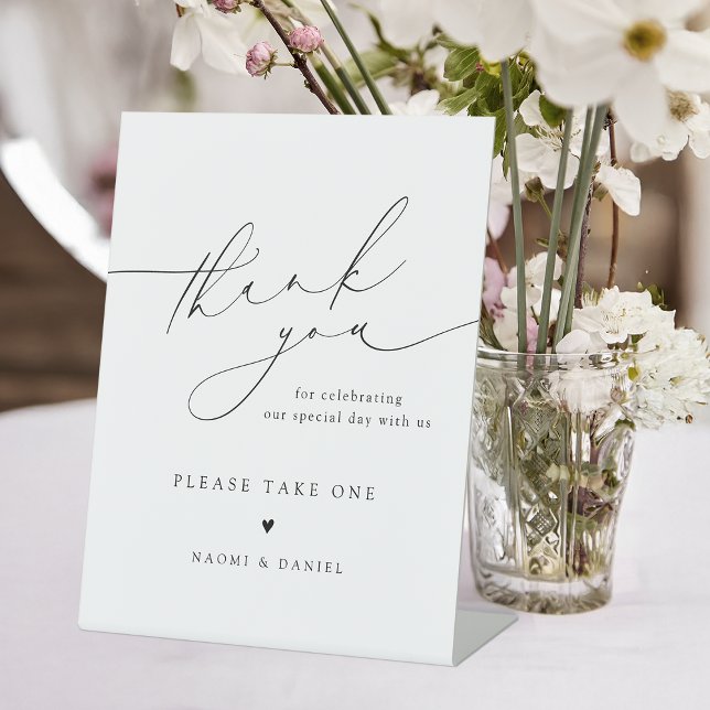 Thank you script wedding favors please take one pedestal sign (Thank you script wedding favors please take one pedestal sign)