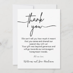 Thank You Script Wedding Full Photo Thank You Card