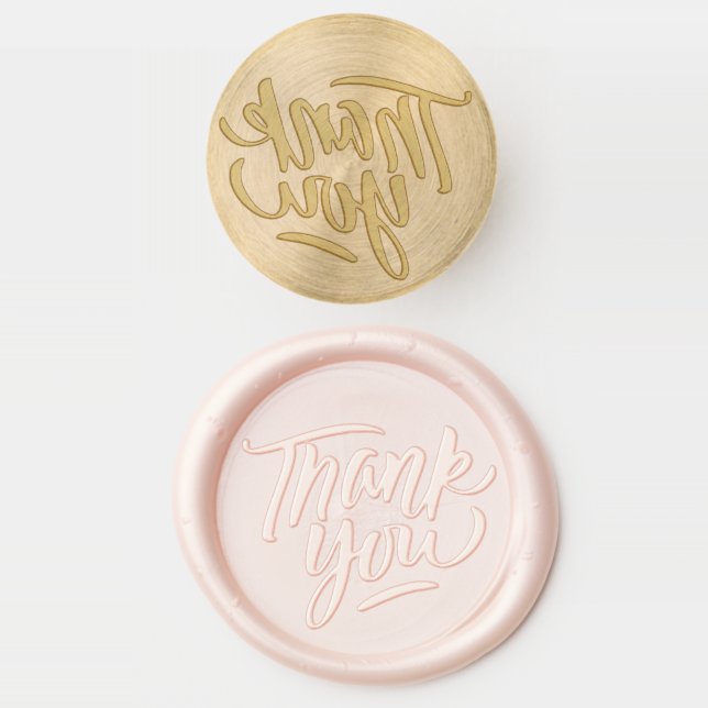 Thank You Scripted Wax Seal Stamp (Stamped)