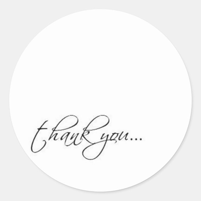thank you scriptina classic round sticker (Front)
