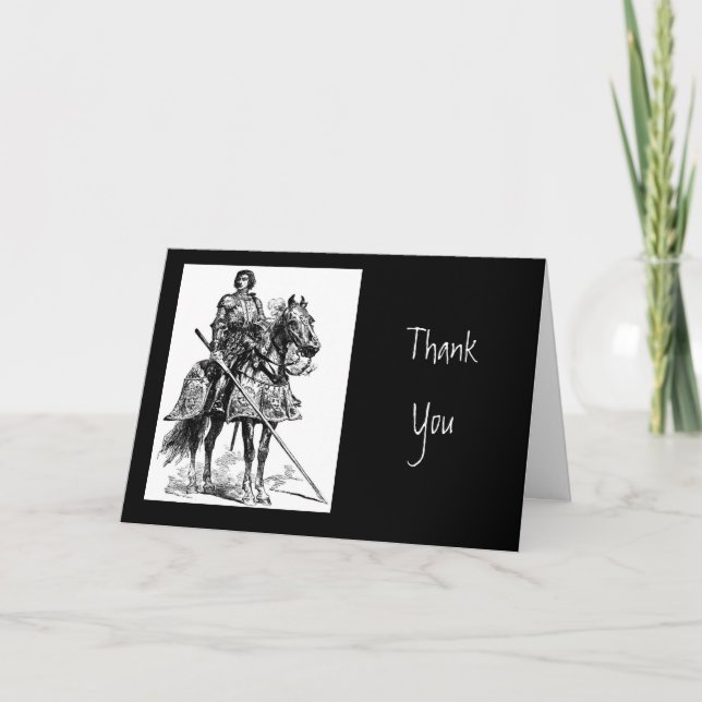 Thank You, Scripture & Knight in Shining Armor Thank You Card (Front)