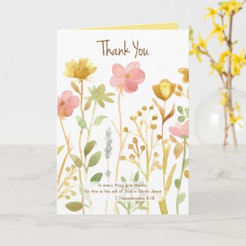 Thank You Scripture Thessalonians Wildflowers Card by CountryGarden at Zazzle
