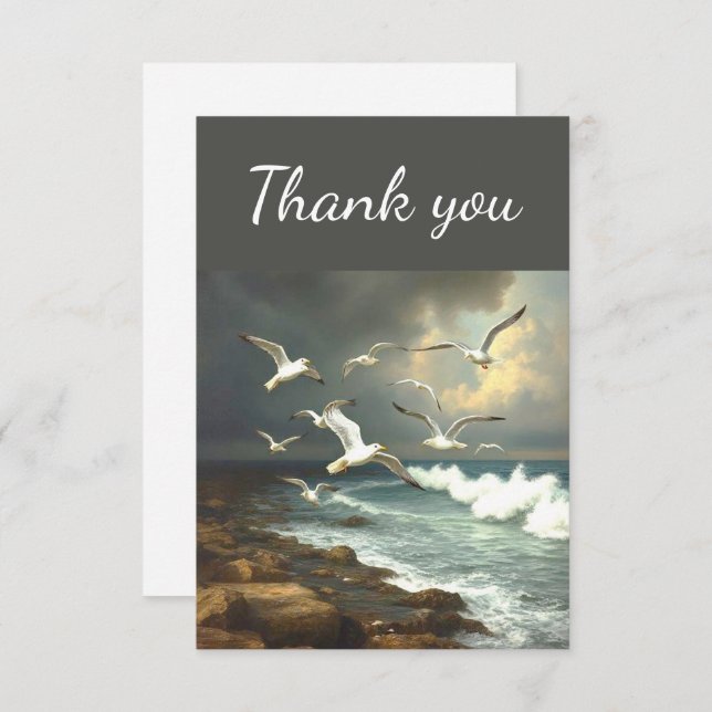 Thank You Seagulls Ocean Seaside Beach Waves (Front/Back)