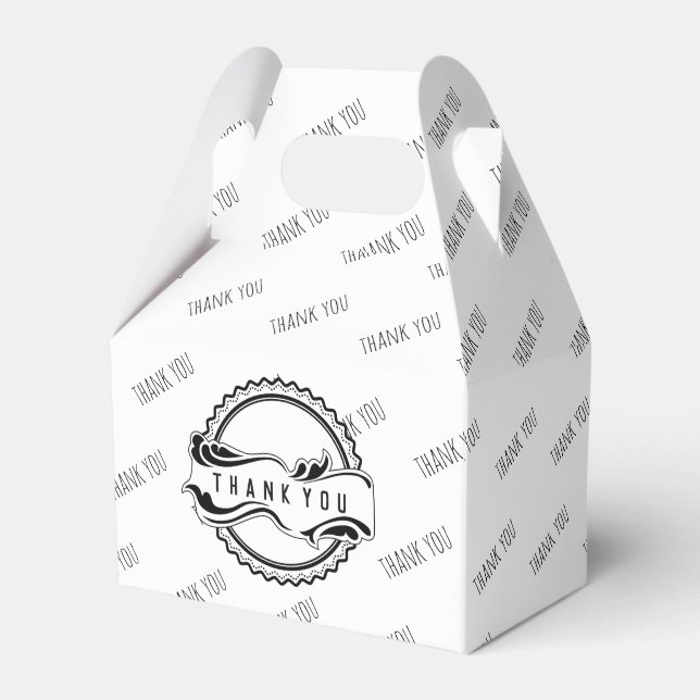 Thank You Seal and Flourish Takeout Box (Front Side)