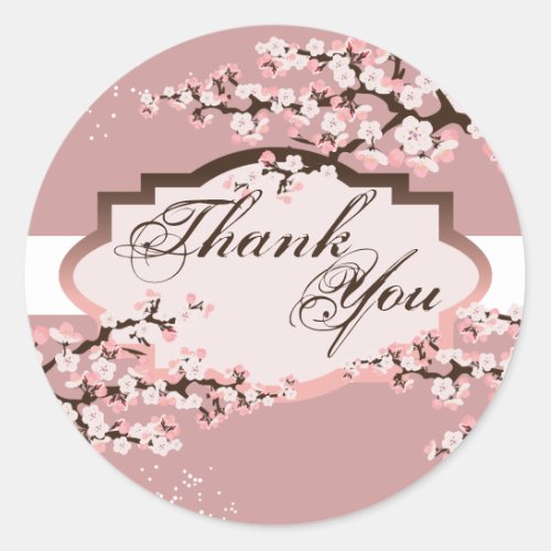 Thank You Seal _ Dusty Rose Cherry Blossom Wedding