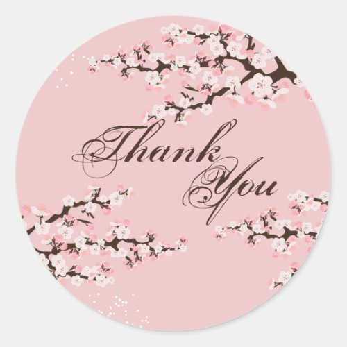 Thank You Seal _ Pink Cherry Blossom Wedding