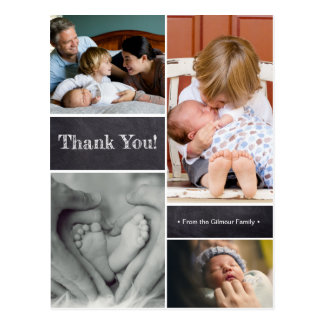 Thank you, second baby birth announcement postcard