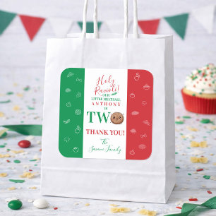 Thank You Second Birthday Party Italian Meatball Square Sticker