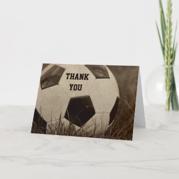 Thank You Sepia Toned Soccer Ball by Meg_Stewart at Zazzle