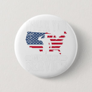 Thank You Service Veteran Salute Patriot Military  Button
