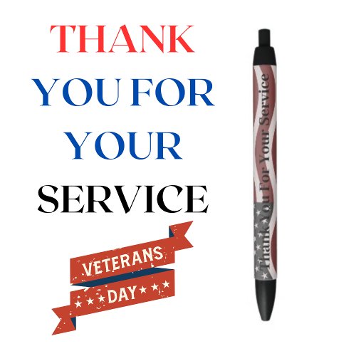 Thank You Service Veterans Day Pen