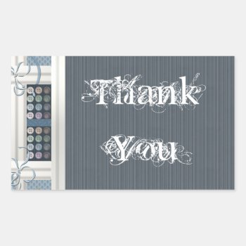 Thank You Sewing Addict Rectangular Sticker by redletterdays at Zazzle