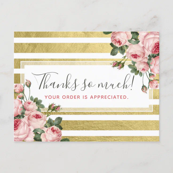White Rose Vintage Shabby Chic Postcard Personalised Wedding Thank You Cards 
