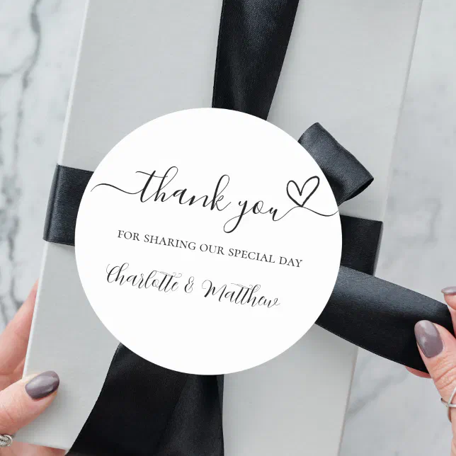 Thank You Sharing Our Day Bride Groom Wedding Classic Round Sticker