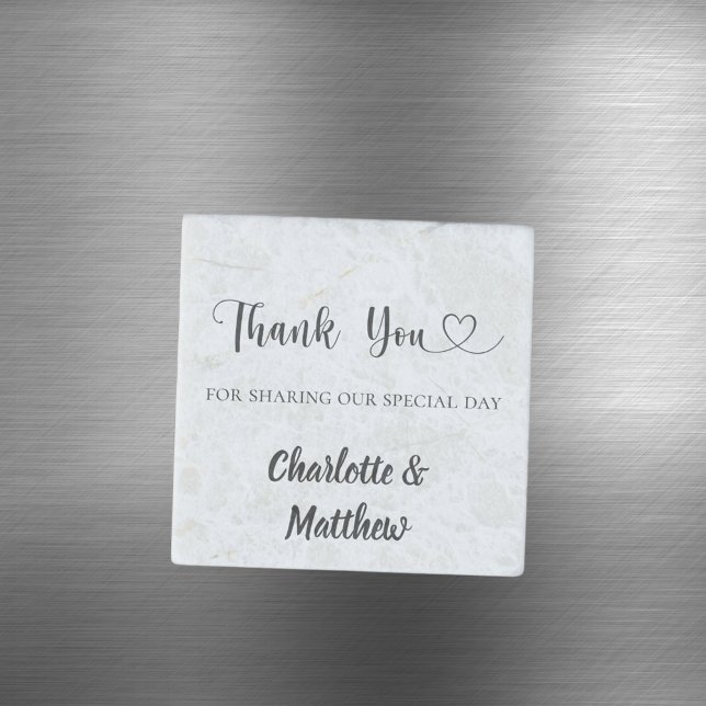 Thank you sharing our day bride groom wedding stone magnet (Creator Uploaded)