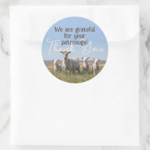 Thank You Sheep Yarn Fiber Business Sticker
