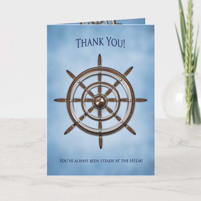 Thank You, Ship's Wheel, Helm Card (Front)