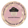 Thank You Shop Chocolate Muffin Smile Gold Rose Classic Round Sticker
