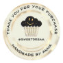Thank You Shopping Chocolate Muffin Smile Gold Classic Round Sticker
