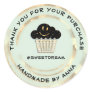 Thank You Shopping Chocolate Muffin Smile Mint  Classic Round Sticker