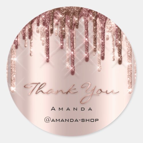 Thank You Shopping  Makeup  Rose Eyelash 3D drip Classic Round Sticker