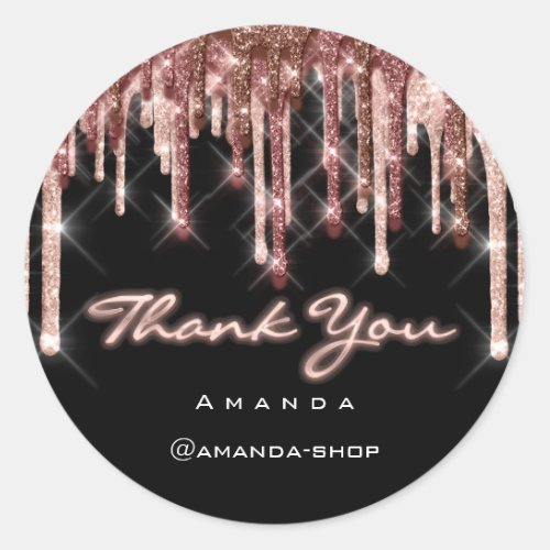 Thank You Shopping  Makeup  Rose Eyelash Black Classic Round Sticker