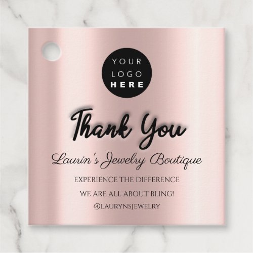 Thank You Shopping Name Logo QRCode Rose Jewelry  Favor Tags