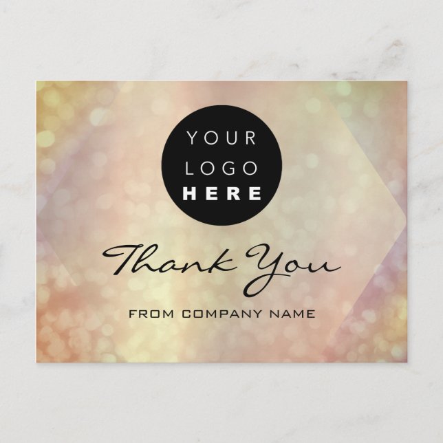 Thank You Shopping Purchase Holograph Rose Logo Postcard (Front)