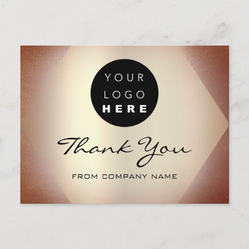 Thank You Shopping Purchase Rose Glitter Logo Postcard