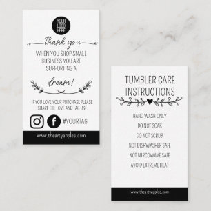 Thank You Shopping Small Insert Card – Logo