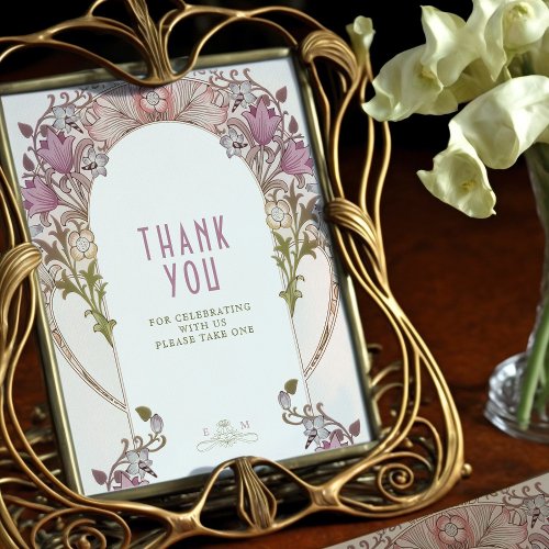 Thank You Sign Art Nouveau William Morris Lavender