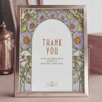 Thank You Sign Guests Vintage Art Nouveau By Mucha by DIYPaperBoutique at Zazzle